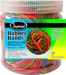 IMPRINT Big Size Rubber Bands - (Size 3 mm 4 Inch) in Assorted Colour Heavy Duty Latex Rubber Bands Pack of 200 Pc in a Reusable PET Jar