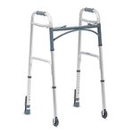 Kosmocare Deluxe Folding Walker With Added Accessories - 3" Castors And Auto-Glide Brakes - Silver