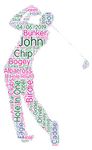 Mens Golf Player Personalised Word Art Print Gift for Golfer Fan Coach Birthday Fathers Day - A4 Print Only