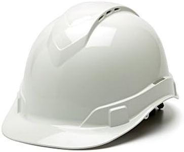 Pyramex Ridgeline Cap Style Hard Hat, Vented, 4-Point Ratchet Suspension, White