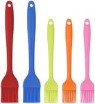 Hhyn Silicone Basting Pastry Brush Set 5 Pack Heat Resistant Spread Oil Butter Sauce for BBQ Grill Barbeque Kitchen Baking Cooking Pastries, 2 Large & 3 Small Multicolor