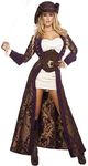 Roma Costume Women's 6 Piece Decadent Pirate Diva, Brown/Purple/White, X-Large