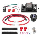 VEVOR Dual Battery Isolator Kit, 12V 80 Amp 2 ft 6 AWG, Manual/Automatic VSR Voltage Sensitive Relay with Voltmeter, LCD Screen, Smart Battery Isolator, Compatible with Lead-Acid Batteries, for UTV