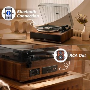 1 BY ONE Bluetooth Turntable – Wireless Vinyl Record Player