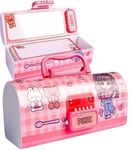 Alokik Enterprise Kids Pink Girl Plastic Pencil Box-Suitcase Style Password Lock,Multi-Layer Pencil Box For Kids, Boys, Girls, Stationary Organizer Case For Kids