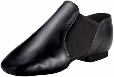 Linodes Leather Jazz Shoe Slip On for Girls and Boys (Toddler/Little Kid/Big Kid) Black Size: 12 Little Kid