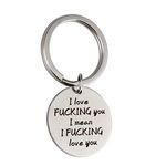 Boyfriend Girlfriend Husband Wife Keychain Gifts I Love Fucking You Key Chain Couple Birthday Christmas Gifts for Him and Her