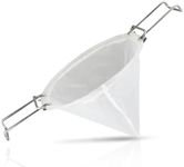 10” Reusable Cone Filter Bag for Frying Oil - with Folding Arms to Attach to Deep Fryers, Cooking Oil Filter Holder, Maple Syrup Cone Filter Stand - Durable Construction - Easy to Clean