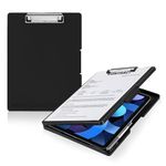 oddpod™ Sleek A4 Clip Pad with Side-Opening/Clipboard with Storage Case for Paper and Document Storage 1233 (Black)