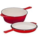 Enameled red 2 in 1 Multi Cooker 5 Quart