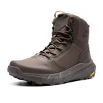 NORTIV 8 Men's Military Tactical Boot Lightweight Comfortable Boots for Work All Day Side Zipper Motorcycle Combat Hiking Boots 8 Inches, Brown, 10.5