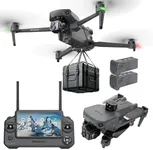 2026 Professional Tablet Remote Pro Drones with Camera for Adults 4k Videos, 360 Obstacle Avoidance, Payload Release, 3-Axis Gimbal, Night Mode, 90 Minutes Long Batteries, 6 Miles Safe Long Range, Thermal Mode, High Wind Resistance, Rainproof, Beginner Mode,DarkGrey