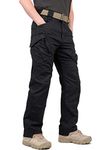 KEFITEVD Men's Tactical Cargo Trousers Combat Work Pants Multi Pockets Fishing Walking Trouser Black, 40