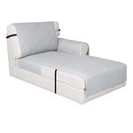 Easy-Going Reversible Chaise Lounge Couch Cover Water Resistant Sofa Cover Sectional L Shaped Sofa Slipcover with Adjustable Straps Furniture Protector for Dogs (115X34 in, Light Gray/Light Gray)