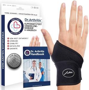 Von Ärzten Entworfen, Leichte Handgelenk Bandage, Handgelenkstütze / Sehnenscheidenentzündung Bandage / Karpaltunnel Schiene, Handbandage Rechts / Links [Schwarz, Einzelpackung] Ganglionzyste