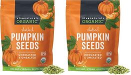 Viva Naturals Organic Pumpkin Seeds,2 lb (32 oz,907 g) – Shelled,Unroasted,Unsalted,Non-GMO,Vegan,Good Source of Iron & Dietary Fiber,Perfect for Salads,(Pack of 2)
