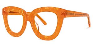 VOOGLAM Square Blue Light Blocking Glasses for Women Anti UV Eyestrain Eyewear Jerrie, Orange, Large