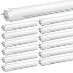 JESLED T8 4FT LED Tube Light Bulbs, 24W 5000K Daylight, 3000LM, 4 Foot T12 LED Replacement for Flourescent Tubes, Ballast Bypass, Dual-end Powered, Frosted, Garage Warehouse Shop Lights(12 Pack)