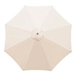 LEMCC 3m 8 Ribs Round Patio Umbrella Replacement Canopy, White Market Replacement Umbrella Cover Outdoor Table umbrella Top Replacement(Canopy Only)