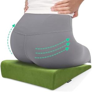 BUYUE Wedge Cushion for Butt Lift Women, Hard-Firm EVA Foam for Lift HIPS Up Fitness Training, Plank Position Mat, Non-Slip Chair Seat Pad, 15.7"x 12.5", Green