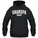 SDVN Grandpa Est. 2024 New Grandpa Grandfather Papa Daddy Father Dad Unisex Hoodie Gift Women Men Hoodie (Black;S)