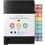 Papercode Daily Planner and Diary 2024-2025 - Undated Day Planner and Appointment Diary w/Gratitude Stickers - Leatherette Weekly Journal, Academic Study Planner - Black