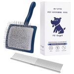 Dog Slicker Brush Grooming Kit for Goldendoodle Poodle Doodle Dogs- Medium to Long Haired Brush for Dogs- Golden Doodle Poodle Labradoodle Hair Brush,Dematting (Large)