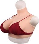 XSWL Silicone Breast Forms Fake Breastplates for Crossdresser Transgender Drag Queen Elastic Cotton Filler Bra Enhancer,color`1`Ivory,E