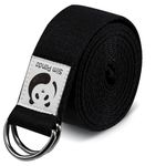 Slim Panda Yoga Strap for Stretching,(6+ Colors,6 Feet/8 Feet) Cotton Yoga Strap with Adjustable D-Ring Buckle,Non-Elastic Yoga Belt for Pilates,Gym Workouts,Physical Therapy,Improve Flexibility