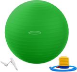 BalanceFrom Anti-Burst and Slip Resistant Exercise Ball Yoga Ball Fitness Ball Birthing Ball with Quick Pump, 2,000-Pound Capacity (48-55cm, M, Green)