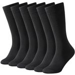 BONANGEL Merino Wool Socks for Men,Mens Thin Wool Socks,Winter Therminal Wool Dress Socks,Black Crew Socks, 3pairs-black, 6-12