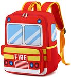 Kids Backpack for Boys Girls Preschool Bookbags 3D Cartoon Daycare Toddler Bags, Fire Truck, L, Modern