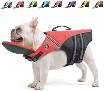 Mklhgty Dog Life Jacket, Reflective Dog Life Vest with Removable Neck Float High Buoyancy for Swimming and Boating, Ripstop Pet Safety Swimsuit Rescue Handle for Small Medium Large Dogs