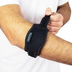 VITTO Elbow Support for Men, Women - Tennis Elbow Support Strap for Tendonitis, Arthritis - Tennis Elbow Brace, Golfers Elbow Support, Elbow Sleeves for Weightlifting (Adjustable Strap, Single)