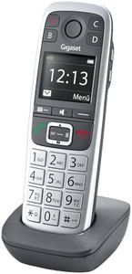 Gigaset E560HX - Combiné DECT avec socle de chargement - Téléphone senior sans fil pour routeur et base DECT - Compatible Fritzbox - Appel d'urgence avec 4 numéros - Bouton ultra rapide et boutons de grande taille, argenté