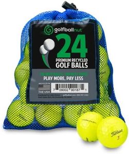 GolfBall Nut - 24 Recycled Golf Balls for Pro V1x - Premium Performance Used Golf Balls Bulk 5A Mint Condition – Includes Mesh Bag – 24-Pack, Yellow