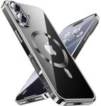 mobistyle Designed for iPhone 16 Luxury Electroplating Case [Magnetic Mag-Safe] [Integrated Lens Protection] Back Cover Case for iPhone 16 (Meg-Safe Black)