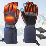 True Rechargeable Electric Heated Thermal Gloves w/ 8 Hrs 4000mAh x2 Hi-Capacity Li-on Batteries, Unisex Extra Thick Waterproof Windproof Fast Heating Hand Warmers for Men Women Winter Ski Motorcycle