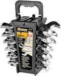 Performance Tool W1157 Stubby Wrench Set with SAE and Metric Sizes, Chrome Vanadium Steel Construction and Handy Storage Rack, 12-Piece Set