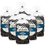 Al Dente Squid Ink Fettuccine 12-Ounce Bag (Pack of 6)