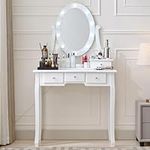 Makeup Vanity Table with Lighted Mi