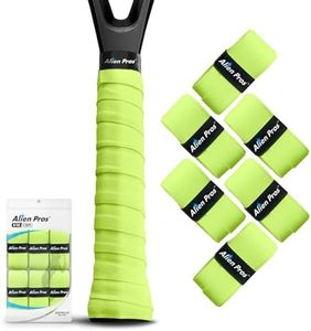 ALIEN PROS New Model M-Tac Tennis Racket Grip Tape (6 Grips) Tennis Overgrip Grip Tape Tennis Racket Tac Feel Tennis Grip – Wrap Your Racquet for High Performance (6 Grips) (Neon Yellow)