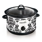 Crock Pot 4-1/2-Quart Slow Cooker, Black Demask Pattern (SCR450-PT)