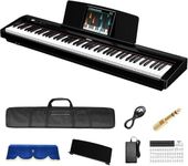 TERENCE P50 Digital Piano 88 Key Full Size Weighted Electronic Keyboard Piano with Music Stand,Power Supply,Three Pedals,Bluetooth,MIDI,for at Home,Stage,Portable Keyboard for Beginners