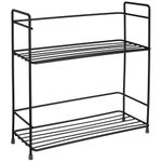 Amazon Brand - Solimo Metal 2-Tier Rack | For Kitchen Spice Organising (Black)