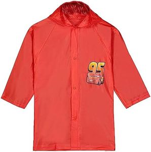 Disney Pixar Cars Little Boys' Lightning McQueen Waterproof Outwear Hooded Rain Slicker - Toddler (4/5) Red