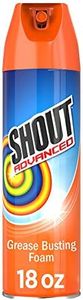 Shout Advanced Grease Busting Foam, Laundry Stain Remover, Oil and Grease Stain Remover for Clothes Laundry; Works on motor oil, bike grease, cooking oil, and more! 18oz Can