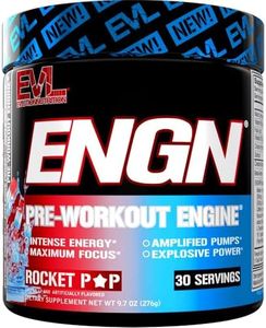 EVL Intense Pre Workout with Creatine - ENGN Energizing Pre Workout for Men Powder Drink for Lasting Energy Focus and Recovery - with Beta Alanine Caffeine and L Theanine - Rocket Pop