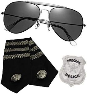 Police Costume Kit - Glasses, Epaulets & Badge