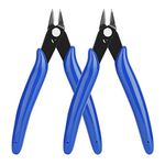 2 Pieces Pliers Wire Cutter Mini Durable Pliers Electric Wire with Soft Grip Slip Guards Handles for Coil DIY Jewellery Crafts 130 mm Blue